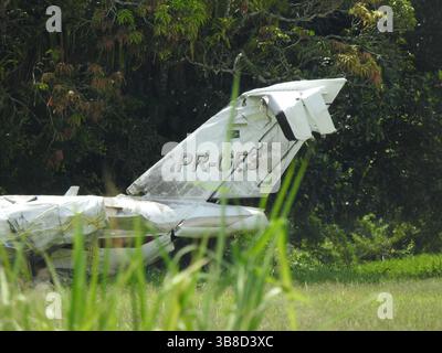 L'aereo si è schiantato all'aeroporto di Ubatuba, Brasile Foto Stock