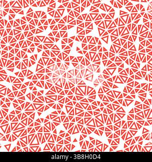 Design geometrico a triangoli. Piccoli triangoli. Stile a tinta unita. Sagome geometriche delineate. Modello ripetibile. Bagliore ardente. Illustrazione Vettoriale