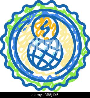 illustrazione dell'icona dell'energia idroelettrica Illustrazione Vettoriale