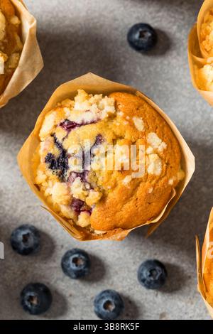 Muffin al mirtillo dolce fatti in casa per colazione con zucchero Foto Stock
