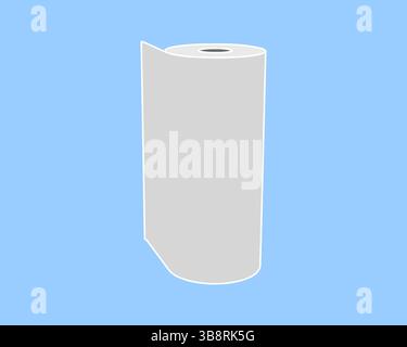 Illustrazione pulita e minimalista di un rotolo di carta su uno sfondo azzurro. Perfetto per banner di siti Web, presentazioni o rappresentazioni Illustrazione Vettoriale