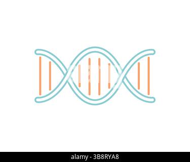 Un'illustrazione pulita e minimalista di una doppia elica di DNA. Perfetto per siti Web, presentazioni o materiali didattici relativi alla genetica e ai biotecnol Illustrazione Vettoriale