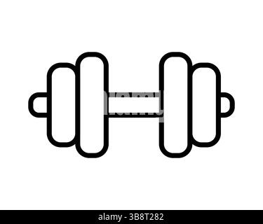 Icona line art pulita di un manubrio, perfetta per applicazioni di fitness, siti Web o progetti relativi alla palestra. Semplice, audace e versatile, questa immagine è l'ideale per la co Illustrazione Vettoriale