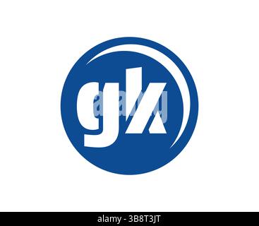Emblema sportivo GK o logotipo di squadra. Logo della palla con una combinazione delle lettere iniziali G e K per il negozio di palline, l'azienda sportiva, l'allenamento, il badge del club. Vettore Illustrazione Vettoriale