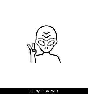 Icona Alien minimalista Illustrazione Vettoriale