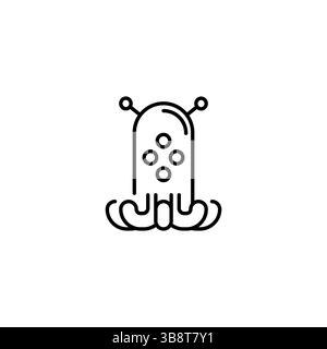 Icona Alien minimalista Illustrazione Vettoriale