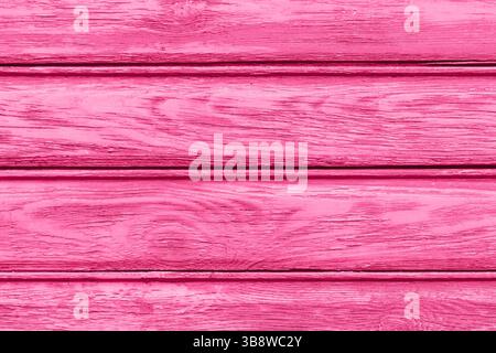 Tavole di legno rosa. Struttura in legno verniciato. Sfondo rustico colorato. Primo piano delle tavole orizzontali. Superficie pastello morbida. Stile shabby chic. Foto Stock