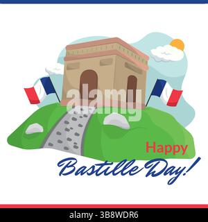 Arc de Triomphe Bastille. Illustrazione vettoriale Illustrazione Vettoriale