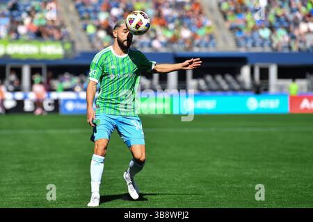 016 marzo 2024: Il centrocampista dei Seattle Sounders Alex Roldan (16) durante la partita di calcio della MLS tra i Seattle Sounders e i Colorado Rapids a Seattle, Washington. Steve Faber/CSM (immagine di credito: © Steve Faber/CSM via ZUMA Press Wire) Foto Stock