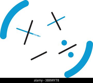 Icona piatta dei simboli matematici. Illustrazione vettoriale Illustrazione Vettoriale