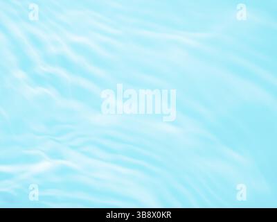 Ondulazione acqua texture su sfondo blu piscina. Ombra di acqua sulla luce solare. Mockup per prodotti, spa o viaggi di background. Superficie acqua blu marmo AS Foto Stock