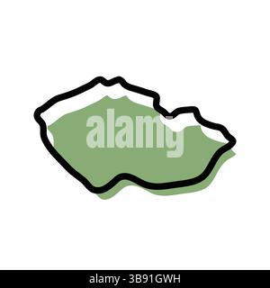 Icona della mappa verde della Repubblica Ceca. Mappa della Repubblica Ceca. Semplice design a icone. Illustrazione vettoriale Illustrazione Vettoriale