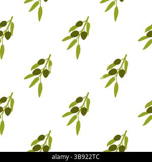 Ramoscello di oliva senza cuciture. Illustrazione vettoriale Illustrazione Vettoriale