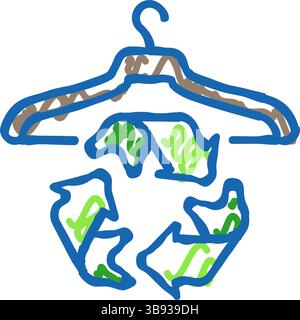 illustrazione di un'icona di moda lenta e sostenibile Illustrazione Vettoriale