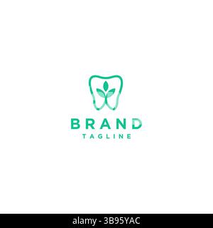 Icona dei denti a fiore semplice Design del logo. Icona dente con fiore all'interno del design del logo. Illustrazione Vettoriale
