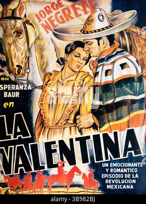 Immagine parziale del poster Cine messicano d'epoca la Valentina Foto Stock