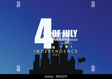 Patriotic Pride Happy Independence Day USA Illustrazione Vettoriale