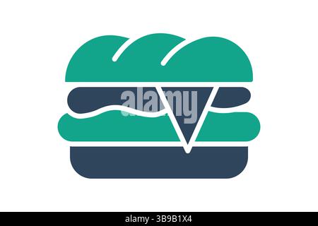 Icona sandwich. stile icona a tinta unita. icona relativa agli alimenti comuni e versatili. illustrazione vettoriale degli elementi di catering Illustrazione Vettoriale