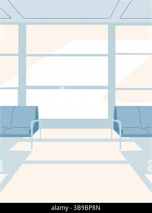 Immagine vettoriale minima di un terminal aeroportuale Illustrazione Vettoriale