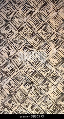 Questo straordinario motivo geometrico presenta una serie di forme a rombo sovrapposte, creando una superficie dinamica e ruvida. Foto Stock