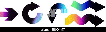 Set di frecce con varie forme e riempimenti sfumati Illustrazione Vettoriale