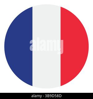 Bandiera della Francia. Bandiera della Francia. Icona del logo della bandiera circolare della Francia grafica vettoriale del computer Illustrazione Vettoriale