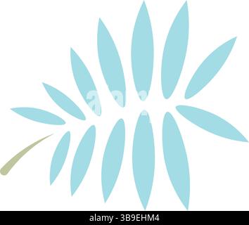 Silhouette con foglie di palmo blu. Illustrazione vettoriale Illustrazione Vettoriale