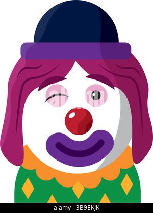 Pagliaccio con l'occhiolino in costume. Illustrazione vettoriale Illustrazione Vettoriale