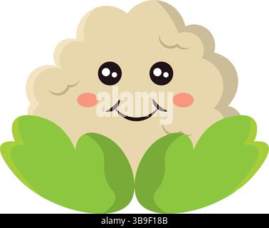 Faccia felice del cavolfiore. Illustrazione vettoriale Illustrazione Vettoriale