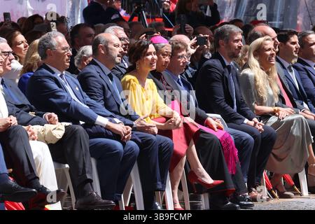 Madrid, 2 maggio 2025. La cerimonia di premiazione della medaglia del 2 maggio, giornata CAM, si è tenuta presso la sede della Comunità di Madrid, presieduta da Isabel Díaz Ayuso. Foto: Jaime García. ARCHDC. Crediti: Album / Archivo ABC / Jaime García Foto Stock