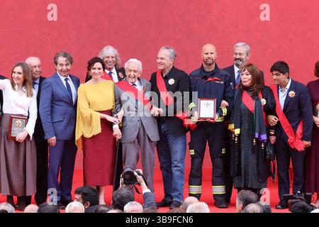 Madrid, 2 maggio 2025. La cerimonia di premiazione della medaglia del 2 maggio, giornata CAM, si è tenuta presso la sede della Comunità di Madrid, presieduta da Isabel Díaz Ayuso. Foto: Jaime García. ARCHDC. Crediti: Album / Archivo ABC / Jaime García Foto Stock