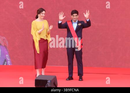 Madrid, 2 maggio 2025. La cerimonia di premiazione della medaglia del 2 maggio, giornata CAM, si è tenuta presso la sede della Comunità di Madrid, presieduta da Isabel Díaz Ayuso. Foto: Jaime García. ARCHDC. Crediti: Album / Archivo ABC / Jaime García Foto Stock