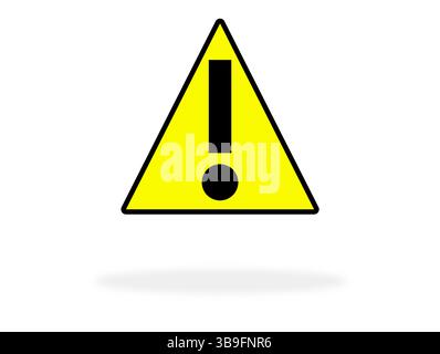 Segnale di avvertimento - icona con punto esclamativo come simbolo di avvertenza, errore o allarme Foto Stock