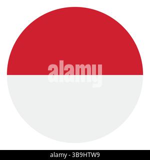 Bandiera di Monaco. Icona del logo della bandiera del cerchio Monaco illustrazione vettoriale del computer. Illustrazione Vettoriale