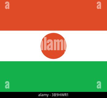 Bandiera del Niger. Immagine vettoriale digitale con proporzioni e colori ufficiali della bandiera nigeriana. Illustrazione Vettoriale