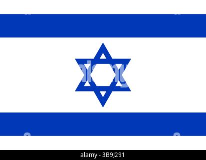 Bandiera di Israele. Israele bandiera colori ufficiali e proporzioni immagine vettoriale digitale. Illustrazione Vettoriale