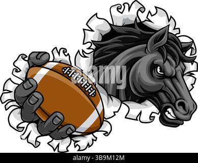 Horse Mustang Stallion Football Sports Team Mascot Illustrazione Vettoriale