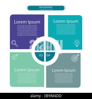 Quattro fasi per il business - diagramma infografico Illustrazione Vettoriale