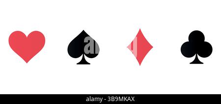 Indossa il mazzo di carte da gioco su sfondo bianco. Illustrazione Vettoriale
