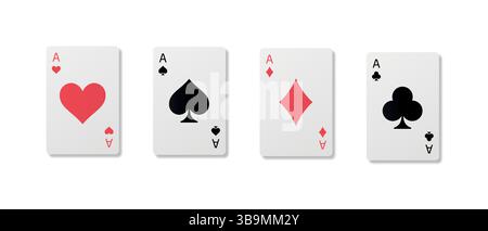 Set di icone per carte da gioco. Illustrazione Vettoriale