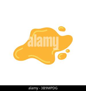 Gli spruzzi di vernice gialla colorata su uno sfondo bianco pulito creano un effetto artistico Illustrazione Vettoriale