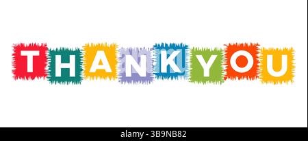 lettere di ringraziamento cubi colorati design vettoriale Illustrazione Vettoriale