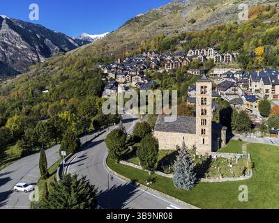 Sant Climent de Tauell, Valle del Bohi (la Vall de Boi) regione catalana dell'alta Ribagorza, provincia di Lerida, Spagna, Europa Foto Stock