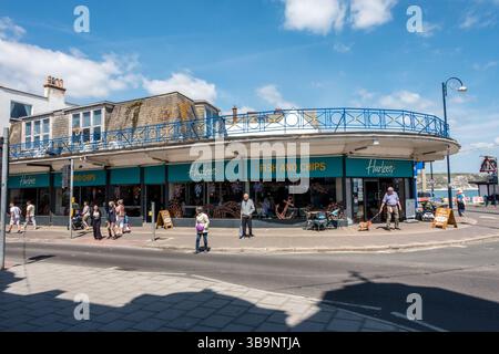 Harlees Fish and Chips, Swanage Foto Stock