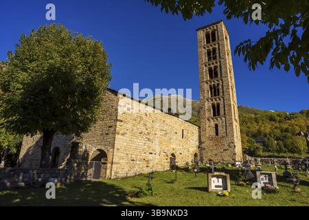 Sant Climent de Tauell, Valle del Bohi (la Vall de Boi) regione catalana dell'alta Ribagorza, provincia di Lerida, Spagna, Europa Foto Stock