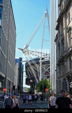 Principality Stadium, Cardiff, Regno Unito. 10 maggio 2025. Gallagher Premiership Rugby, Bristol Bears contro Bath Rugby; Principality Stadium da West Gate Street a Cardiff Credit: Action Plus Sports/Alamy Live News Foto Stock