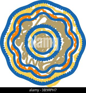 illustrazione a forma di doodle dell'icona puja thali Illustrazione Vettoriale