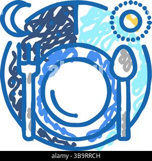 illustrazione dell'icona della luna solare a digiuno Illustrazione Vettoriale