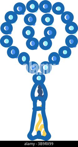 perline di preghiera icona misbaha illustrazione doodle Illustrazione Vettoriale