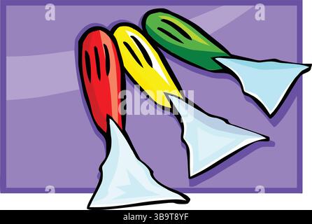 illustrazione vettoriale di una cazzuola per la costruzione di utensili in stile cartone animato Illustrazione Vettoriale